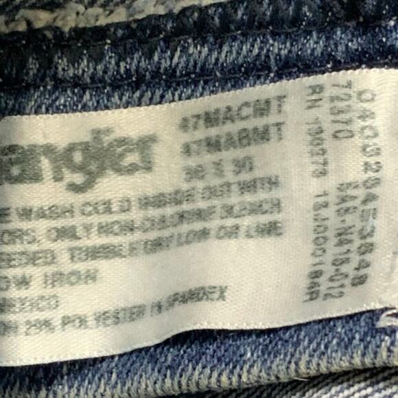 Wrangler 47 Advanced Comfort Jeans Mens 38X30 Regular Fit Mid Wash Streetwear - Picture 11 of 11
